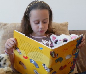 Girl reads book