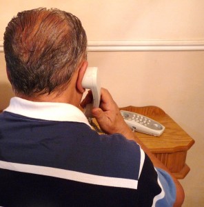 Man answering phone
