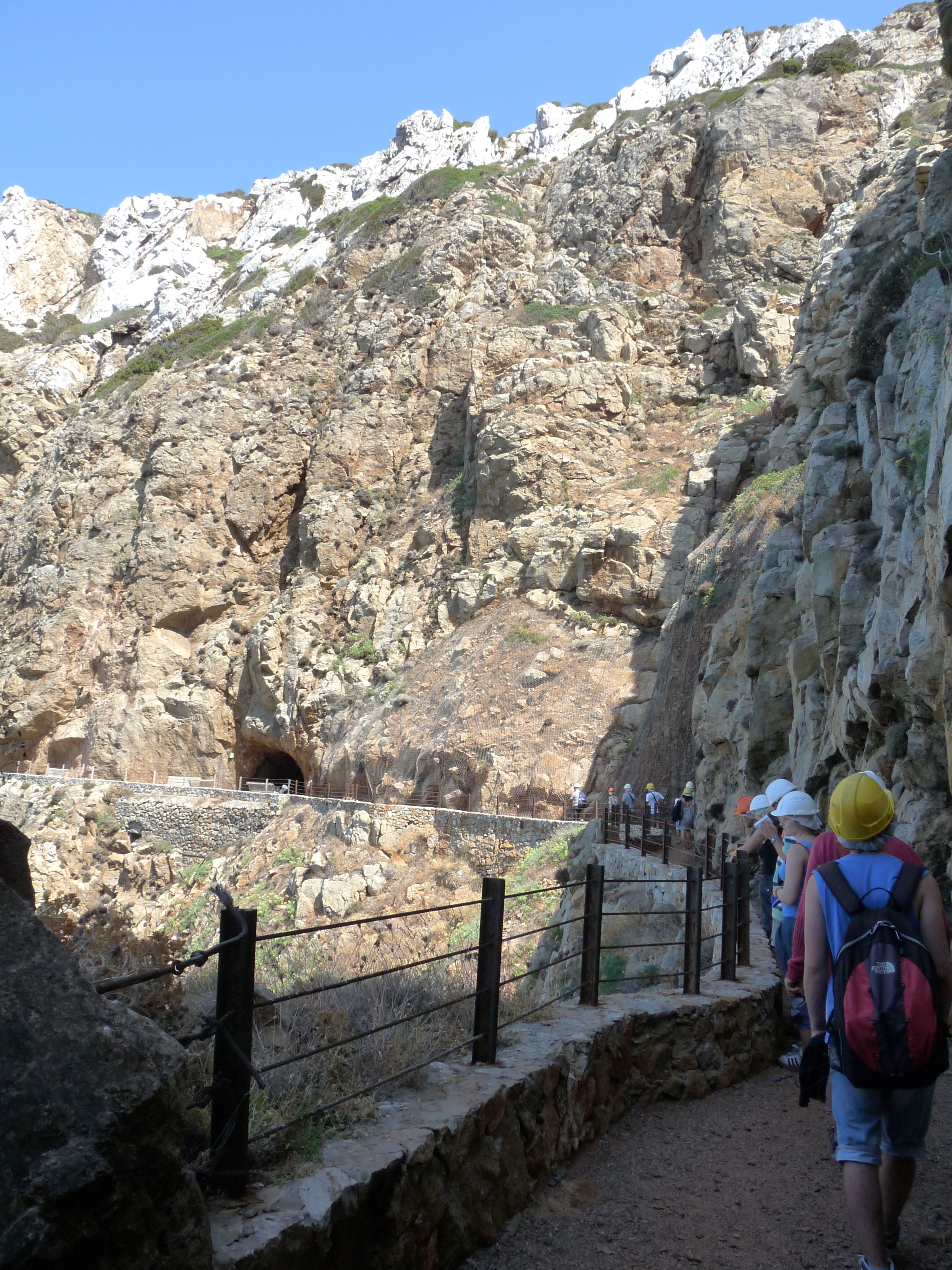 Buggerru mines - walking along the tunnels at the cliffs' edge.JPG